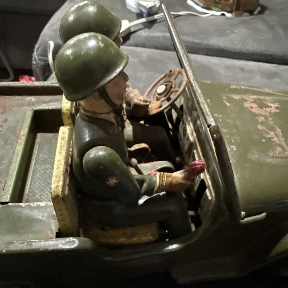 Vintage 1950s Army Command Jeep Tin Litho Made in Japan By TN Nomura